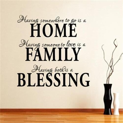 Hot Fashion Removable Quotes Home Family Decals Home family blessing Vinyl PVC Murals for Living Room Interior Vinilos BF-1