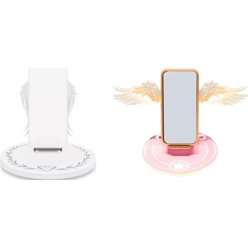 Top Deals Universal LED Qi Wireless Charging Base 10W Angel Wing Provides Fast Wireless Charger for Mobile Phone