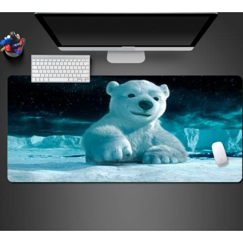 The Lovely White Bear On The Iceberg Mouse Pad Advanced Lockable Washable Rubber Mousepad Gamers Big Play Pad High Quality Pads