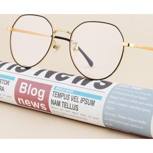 AFJWUZ Myopia glasses female glasses frame have a degree can be equipped with plain eyes male big frame thin