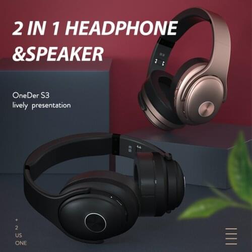 OneDer S3 Orignal Brand Bluetooth Stereo Headphone MIC Hands-free Support TF Card/AUX/FM Earphone Speaker