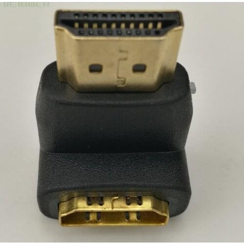 500pcs/lot HDMI Male to HDMI Female Adapter Converter extender 90 Degree Angle for 1080P HDTV Vertial 90 Degree Connector