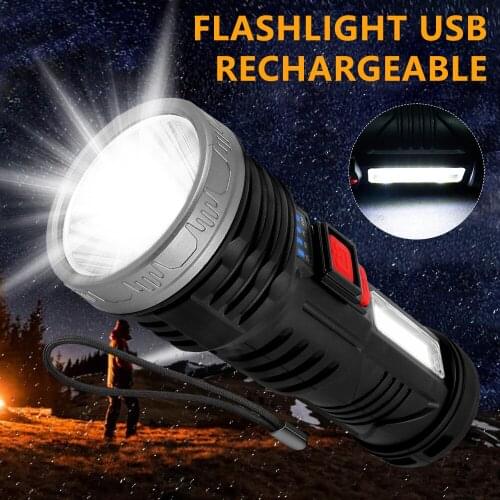 Portable LED Flashlight 10W Four Modes Waterproof Long-range Lighting Rechargeable Lamp Durable Super Bright Outdoor Light