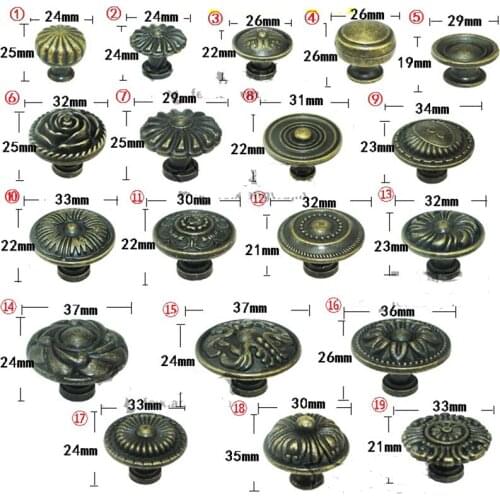 Retro Vintage Furniture Handle Flower Knobs and Handles Door Handle Cupboard Drawer Kitchen Pull Knob Furniture Hardware,1PC