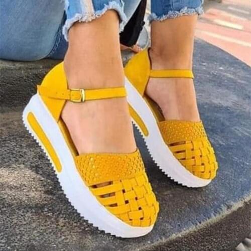 Women Hollow Out Sandals Summer Flat Heel Sandals Female Casual Sewing Increase Platform Sandals Ladies Sandalias Sandal Wedges