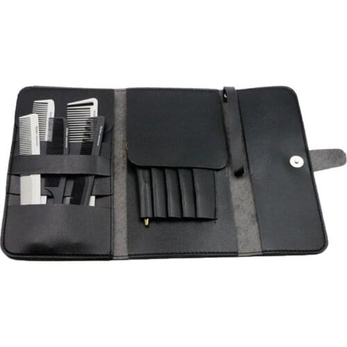 Foldable Hair Scissor Bag PU Leather Scissors Pack Barber Hairdressing Tool Pouch Case