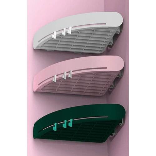 Bathroom Triangle Shelf Organizer Seamless Adhesion Toilet Corner Storage Rack Shampoo Wall Holder White/Pink/Grey/Dark/Green
