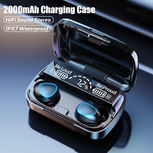 TWS Bluetooth 5.1 Earphones 2000mAh Charging Box Wireless Headphone 9D Stereo Sports Waterproof Earbuds Headsets With Microphone