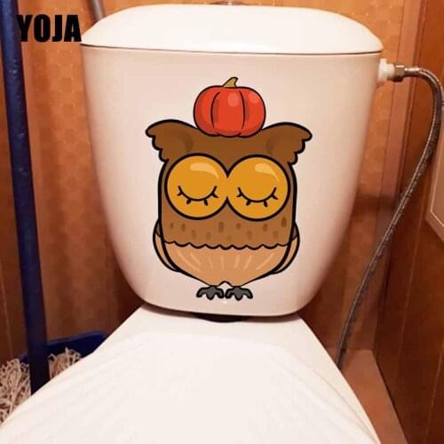 YOJA 17.5X23.5CM WC Toilet Decal Intereting Owls Pattern Wall Sticker Kidss Room Decoration T5-0487