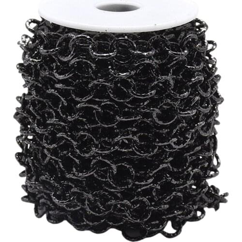 1Roll Aluminum Textured Curb Chain Spool for Necklace Bracelets Jewelry Making