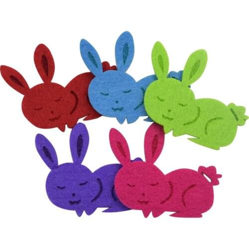 10Pcs Rabbit Pattern Non Woven Felt Fabric 3mm Thickness Polyester Cloth Felts Appliques DIY Bundle For Sewing Dolls Crafts