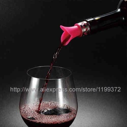 100pcs New Creative Lily Flower Shaped Reusable 2 in 1 Silicone Wine Pourer Bottle Stopper Stoppers Kitchen Party Bar Tool