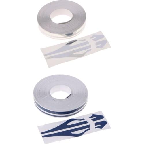 2Pcs 12mm (1/2 inch) Pinstripe Tape Pin Stripe Vinyl Decals Stickers for Cars SUV Truck Camper Trailer (Blue & Silver)