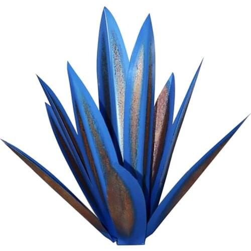 25“ Metal Art Tequila Rustic Sculpture DIY Metal Agave Plant Garden Yard Sculpture Home Decor 9 leaves Garden Figurines J30