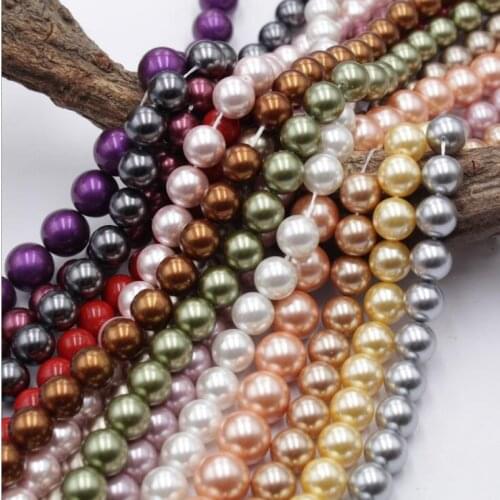 3 4 6 8 10 12 14MM Glass Pearls round imitation pearl Beads for DIY Bracelet earrings choker charms necklace Jewelry findings