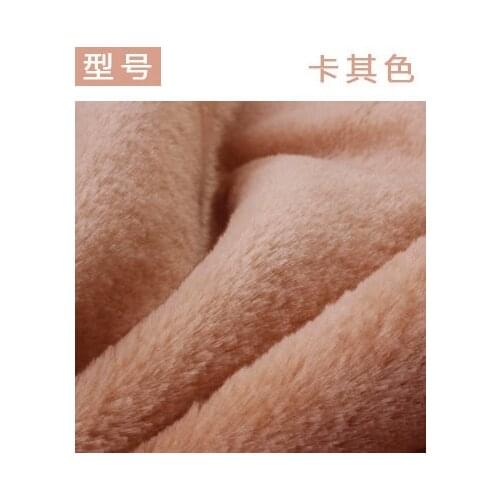 4# khaki 1 meter 8mm Minky fleece plush PV velvet fabric velboa for DIY sewing Stuffed toys material Warp knitted