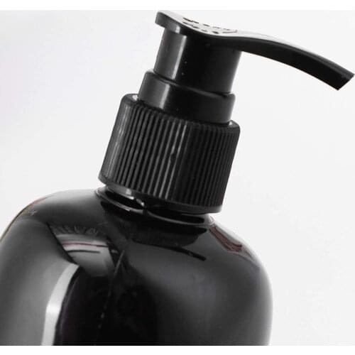 4Pcs 500ml Black Press Pump Bottle Cylindrical Screw Pump Bottle Shampoo Body Lotion Sub-bottle Bathroom Portable Press Lotion