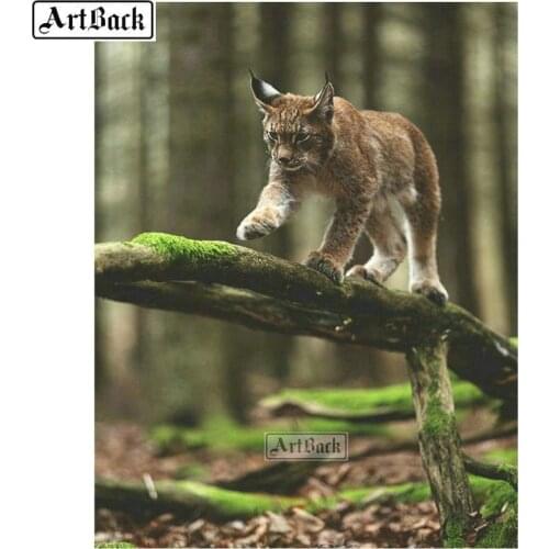 5d diamond painting civet cat forest full square / round big cat animal diamond embroidery diy diamond mosaic sticker