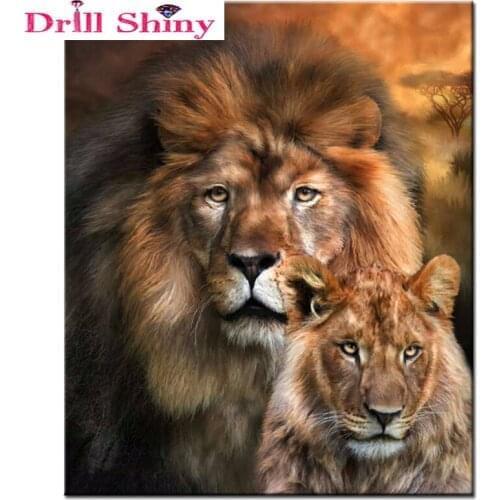 5d popular Diamond embroidery rhinestones diamonds Mosaic picture Diamond embroidery animals Lion needlework Home Decor