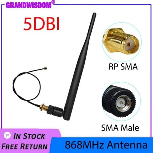 868MHz Antenna Lora Lorawan pbx 915MHz 5dbi SMA Male Connector GSM 868 MHz antena antenne waterproof RP-SMA/u.FL Pigtail Cable