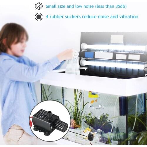 DC12V 5W Ultra-quiet Mini Brushless Water Pump Waterproof Submersible Fountain Aquarium Circulating 280L/H Lift 300cm