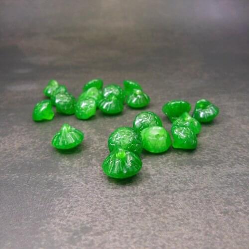 5pc Gem Stone Lotus Seed Pod Natural Stone Loose Bead Green Beads For Jewelry Making Components DIY Findings 12mm DYL0098