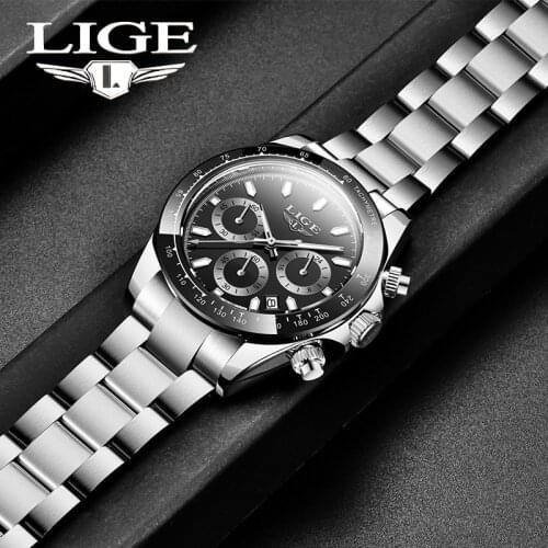 LIGE 2021 New Mens Watches Quartz Business Waterproof Watch Man Watches Top Brand Luxury WristWatch Men Chronograph Reloj Hombre