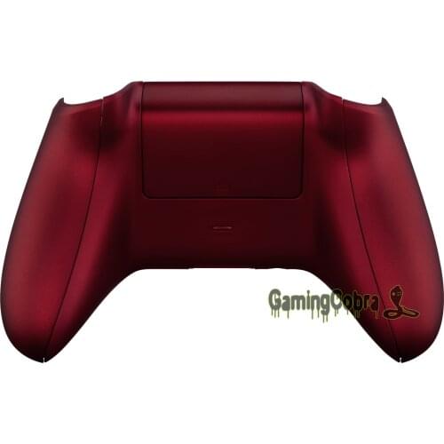 Scarlet Red Soft Touch Custom Replacement Back Shell Side Rails w/ Battery Cover for Xbox One S X Controller Model 1708