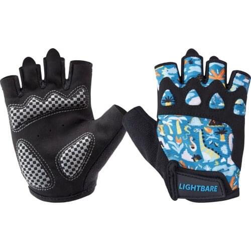 Lightbare Series UPF 50+ Kids Half Finger Gloves with Anti-Slip Padded Palm for Bicycles Fishing Monkey Bars