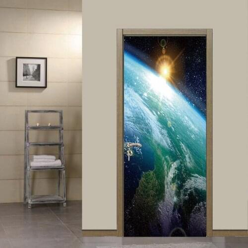 Dream Earth Horizon DIY Door Wall Stickers Home Decor Living Room Childrens bedroom Art Mural Peel & stick Removable Wallpaper