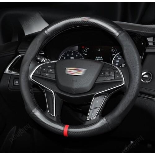 Steering wheel cover set for Cadillac XTS CT6 XT5 ATS CTS SRX SLS carbon fiber car accessories steering wheel cover set