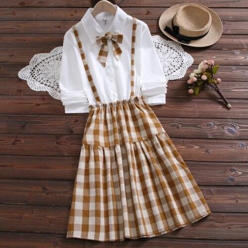 Fashion Female Spring Vintage Plaid Dress Ruffled Long Sleeve Women Casual Dress