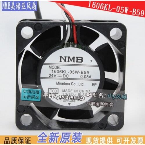 NMB-MAT 1606KL-05W-B59 T0D DC 24V 0.08A 40x40x15mm 3-wire Server Cooling Fan