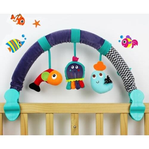 New 2017 Baby cribs Rattle babyplay Baby Hand Bell Multifunctional Plush Toy Stroller Mobile Gifts infant travel arch