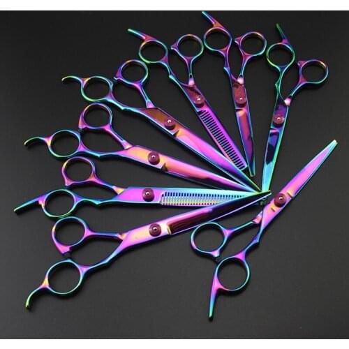 6 Inch 4CR13 420HC Hairdressing Professional Barber Sharp Hair Scissors Rainbow Color