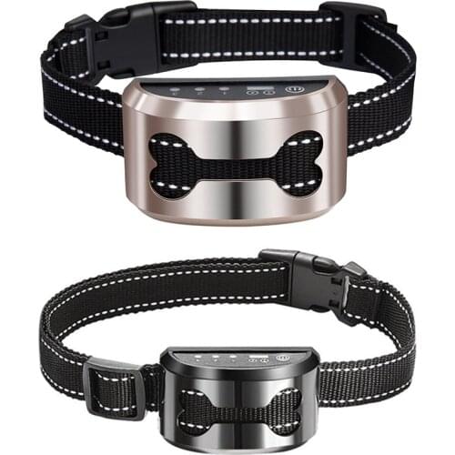 Pet Dog Rechargeable Anti Bark Collar Control Train Waterproof Stop Barking Dog Waterproof Ultrasonic Training Collars