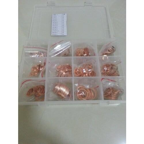 T2 Red Copper Flat Washers Flat Gasket 12 types total 390 pcs