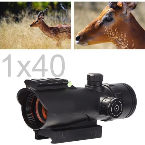 1X40 Red Green Dot Sight Scope Tactical Optics Riflescope Hunting Binoculars Waterproof Shockproof Telescope