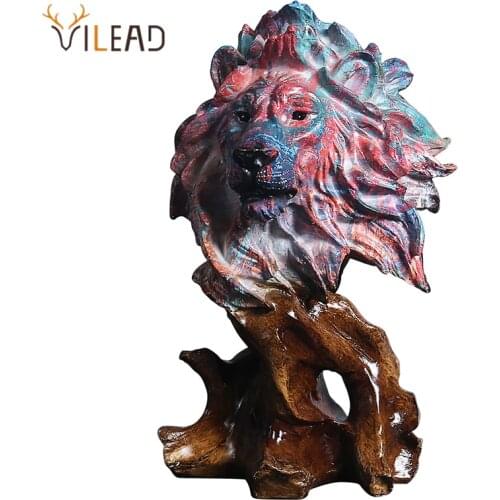 VILEAD Resin Creative Oil Painting Animal Statue Living Room Bedroom Desktop Decoration Office Ornaments Home Decor Craft Gift