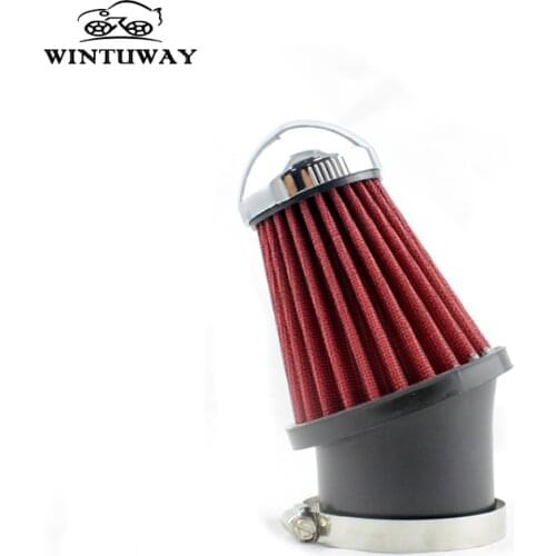 WINTUWAY Motorcycle Air Filter 63mm Caliber Cleaner Clamp-on 45 Degree Bend Air Intake Filters Motorcycle Accessories