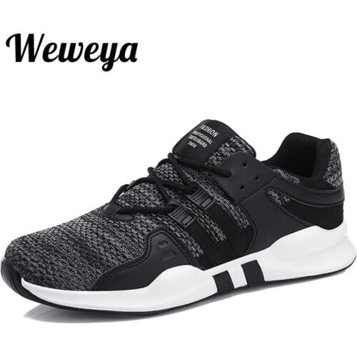 Weweya Brand Men Casual Shoes Breathable Lace-Up Sneakers Shoes Spring Lightweight Outdoor Men Shoes Black Plus Size 47 Krasovki