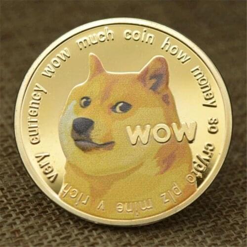 Funny Dogecoin Gold Silver Doge Commemorative Coins Collection Wow Dog Pattern Souvenir Home Decoration Crafts Desktop Ornaments