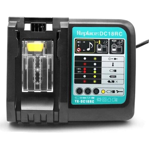 Yakee 18V 14.4V Battery Charger 3A Charging Current For Makita Bl1830 Bl1430 18RC Li-Ion Charge Power Tool