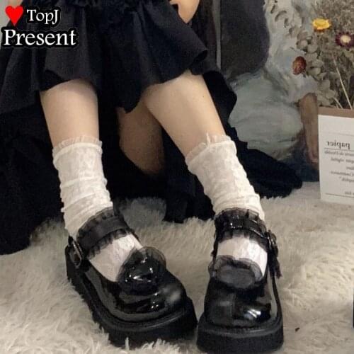 Women girl Gothic Lolita heart platforms Punk Pumps Shoes Platform shoes Wedge High Heel Creepers Harajuku gradiator sweetshoes