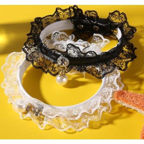 1PC Lovely Pet Dog Lace Collar With Bells Pet Wedding Dress Necklace Collar for Puppy Dogs Pet Dogs Decoration Accessories