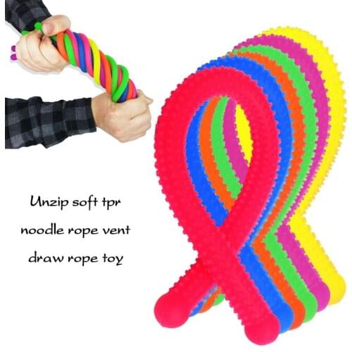 1pc Soft Rubber Sausage Noodle Elastic Rope Toys Stretch String Decompression Toy Stretchy Fidget Anti Stress Relieve Vent Toys