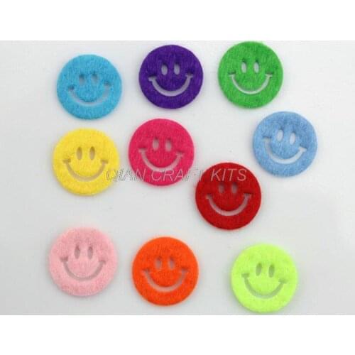 2000pcs 15-30mm Felt Pack Felt star,heart,smile face,mouse shaped multiple Colors wholesale free shipping
