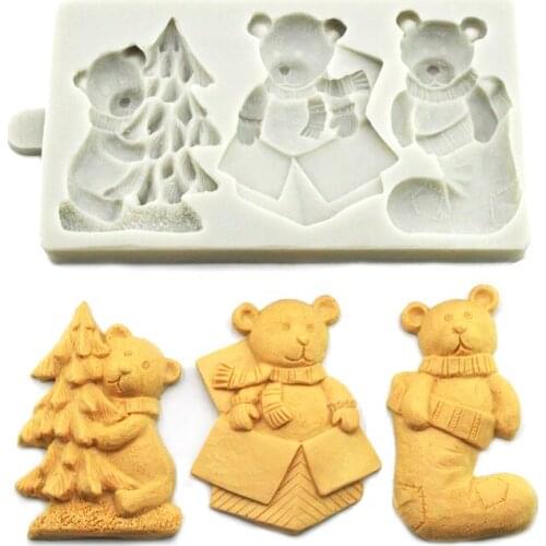 2019 Newest Adorable Bears Sugarcraft jelly soap chocolate silicone mold fondant cake decoration silicone mold