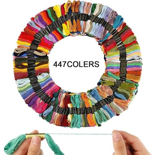 447 Colors Embroidery Floss Cross Stitch Kit Embroidery Thread Cross Stitch Cotton Embroidery Thread Floss Sewing Skeins Craft