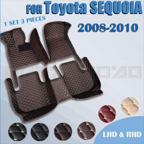 Car floor mats for Toyota SEQUOIA（Seven Seats）2008 2009 2010 Custom auto foot Pads automobile carpet cover
